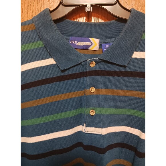 (3)-NYC (Polo Striped Shirts)-(Black/Gray)-(Brown/White)-(Green/Blue)-(4XL)-$40 - Picture 12 of 12